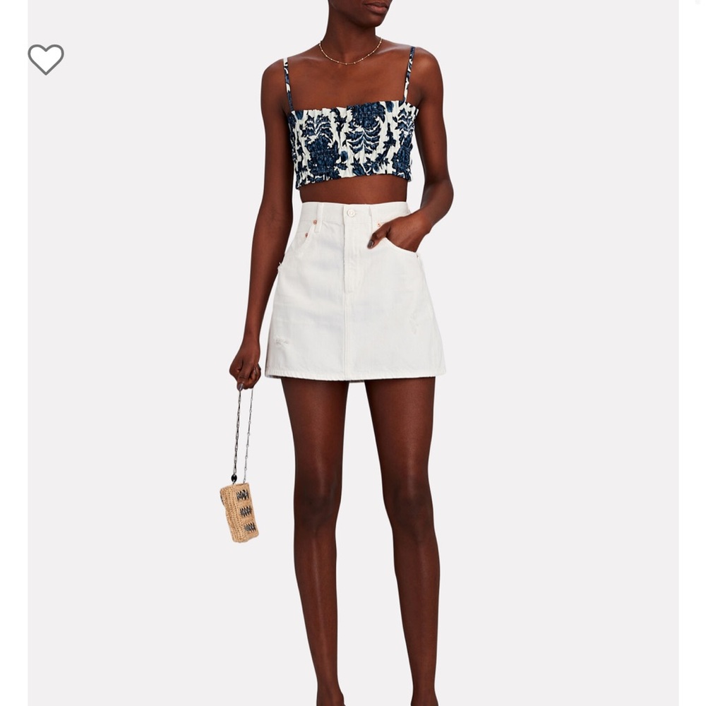 CITIZENS OF HUMANITY White Beatnik Distressed Denim Mini Skirt - New with Tags